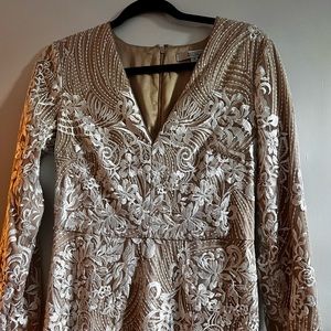 BADGLEY MISCHKA COLLECTION embroidered gown